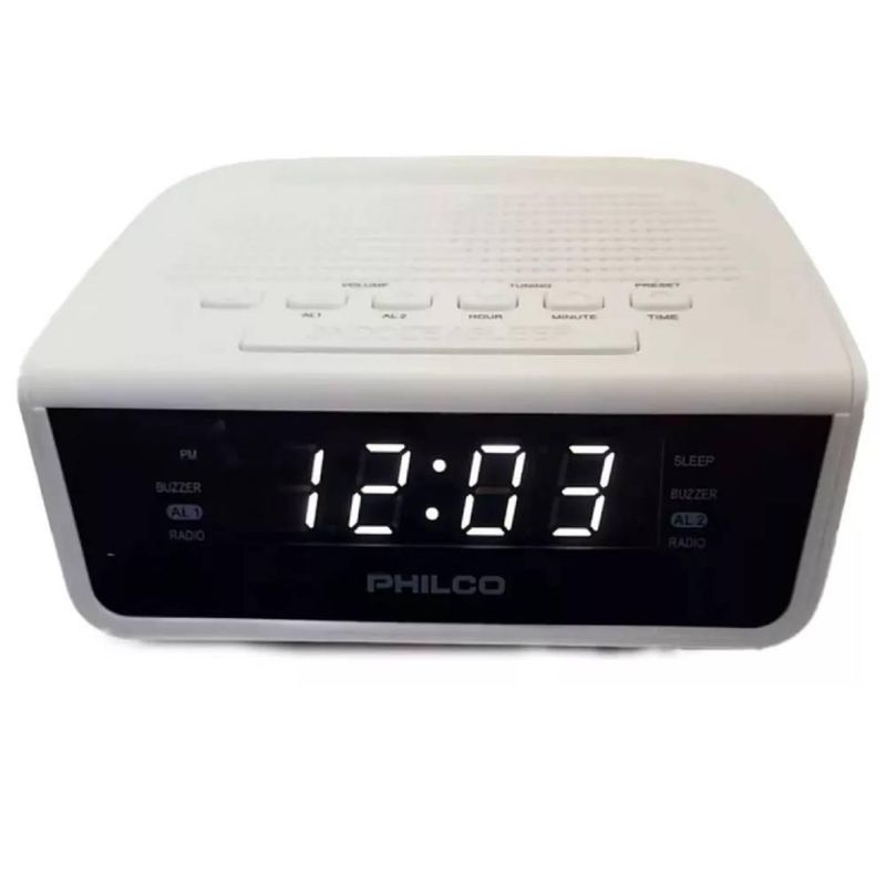 PHILCO - Radio Reloj PAR2106 Despertador Con Alarma Dual Y Radio Fm Philco