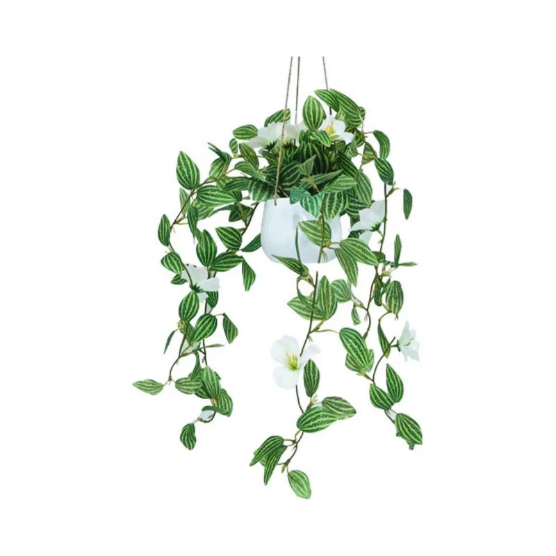 TOPSOC - Planta Colgante Artificial Gardenia 45x7cm