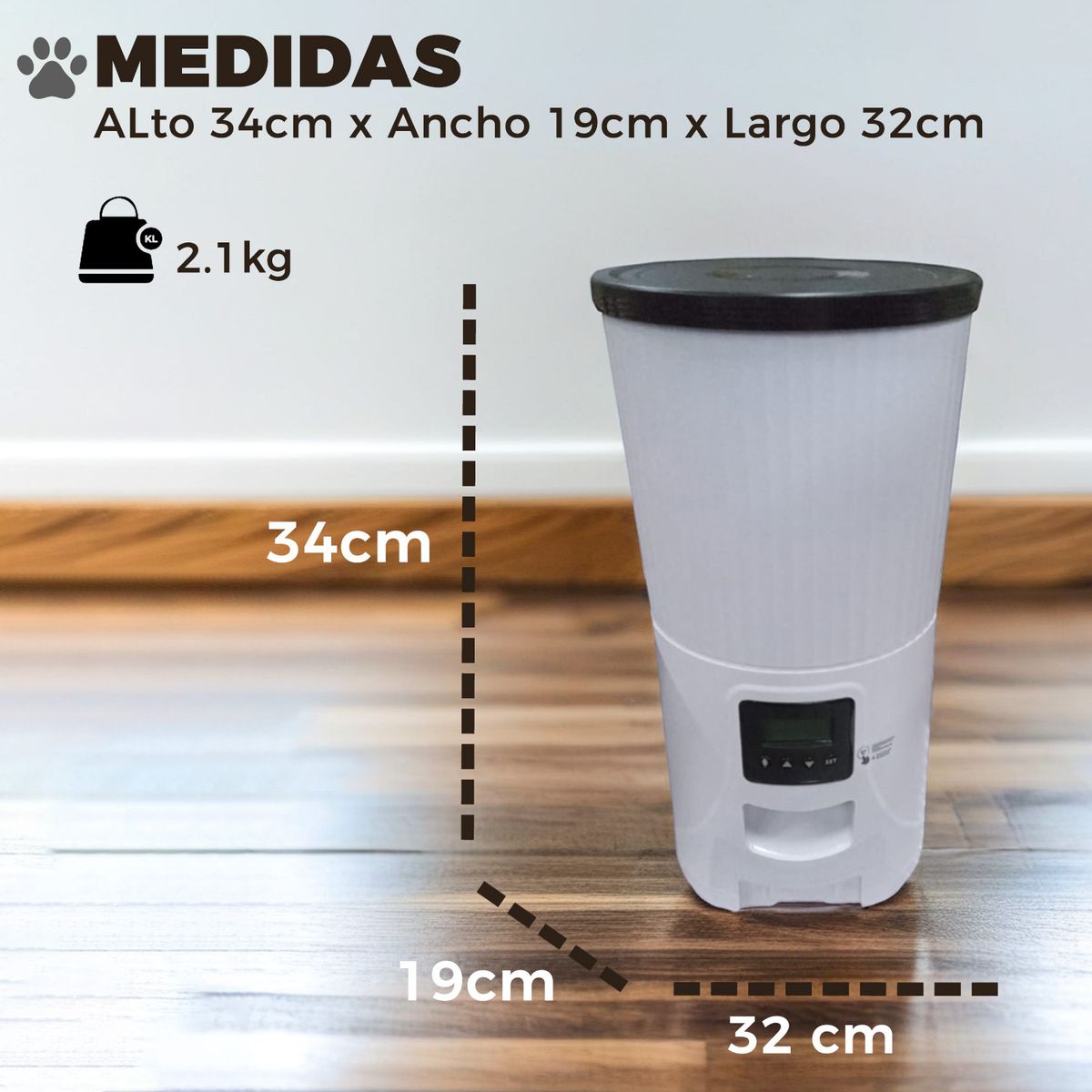 ALPHA - Dispensador Automatico Doble Comida Mascotas 4 lts.