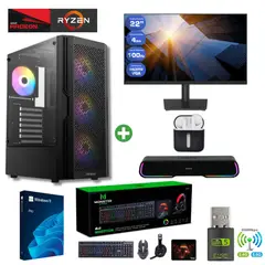 AMD CORP - Pc Gamer AMD Ryzen 5 8500G - 32GB - 740M - 2TB (Parlante + Monitor 22 + HP) AX20