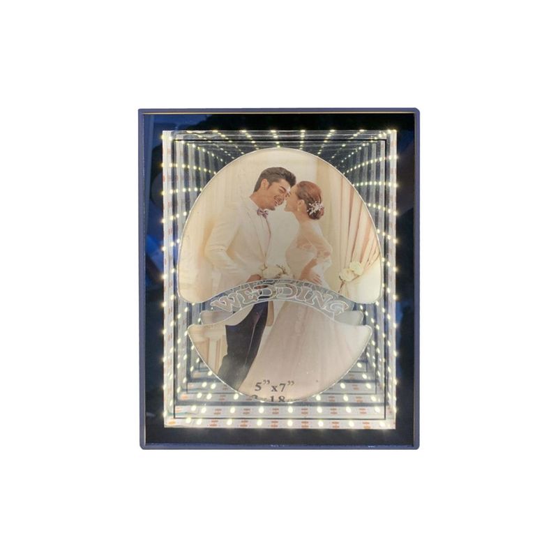 GENERICO - Marco de Foto Diseo Espejo 15x20cm Luz Led - Celeste