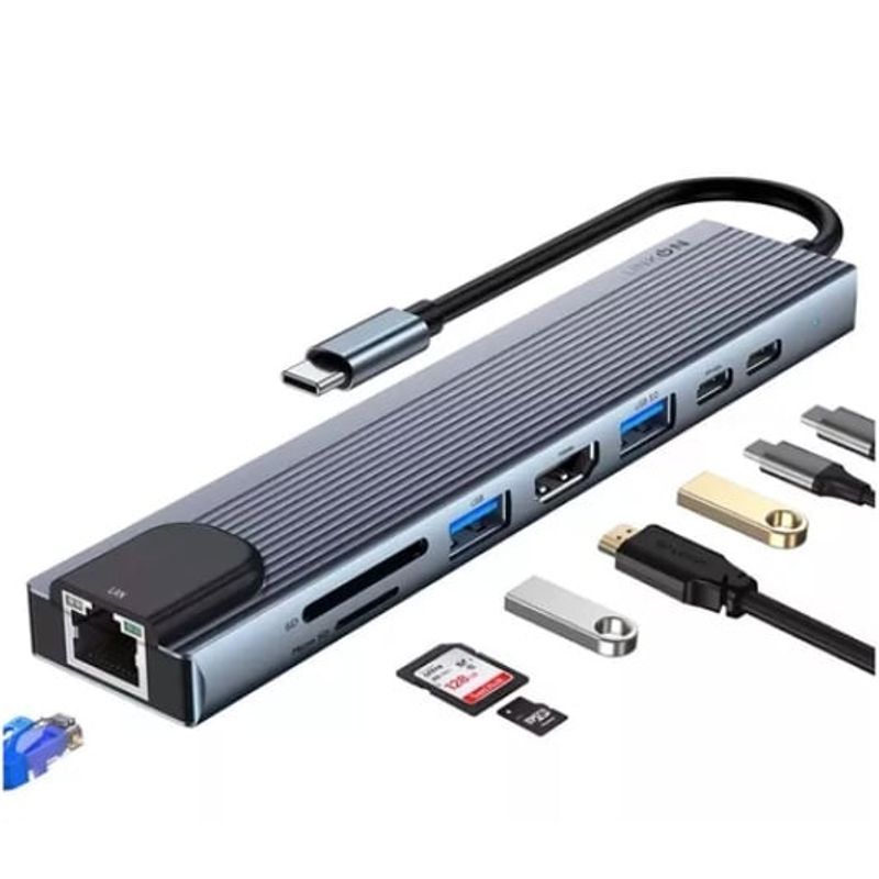 ATLAS - Hub Adaptador Usb Tipo C 8 En 1