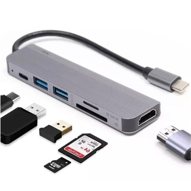 ATLAS - Hub usb C adaptador multipuerto 6 en 1