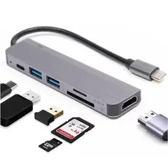ATLAS - Hub usb C adaptador multipuerto 6 en 1