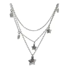 GENERICO - Collar estrellas cristales plata mexicana 925