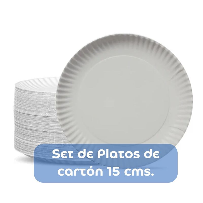 OMNIPACK - Plato De Cartón Blanco 15 Cms (100 Unidades)