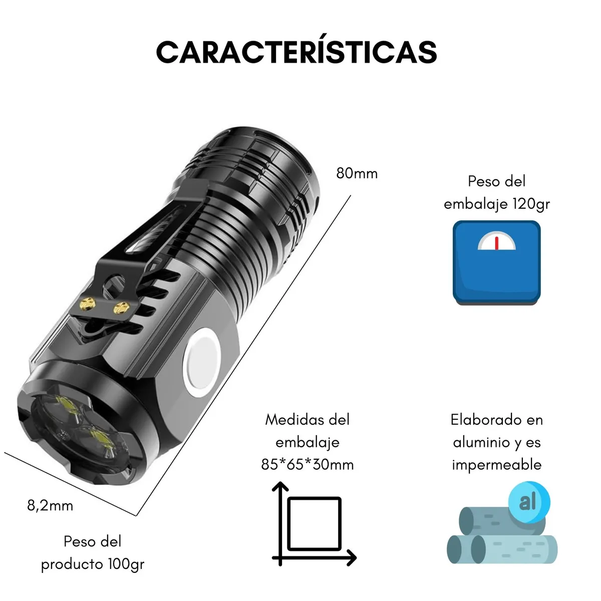 GENERICO - Minilinterna Led Portátil Para Exteriores Larga En 0001