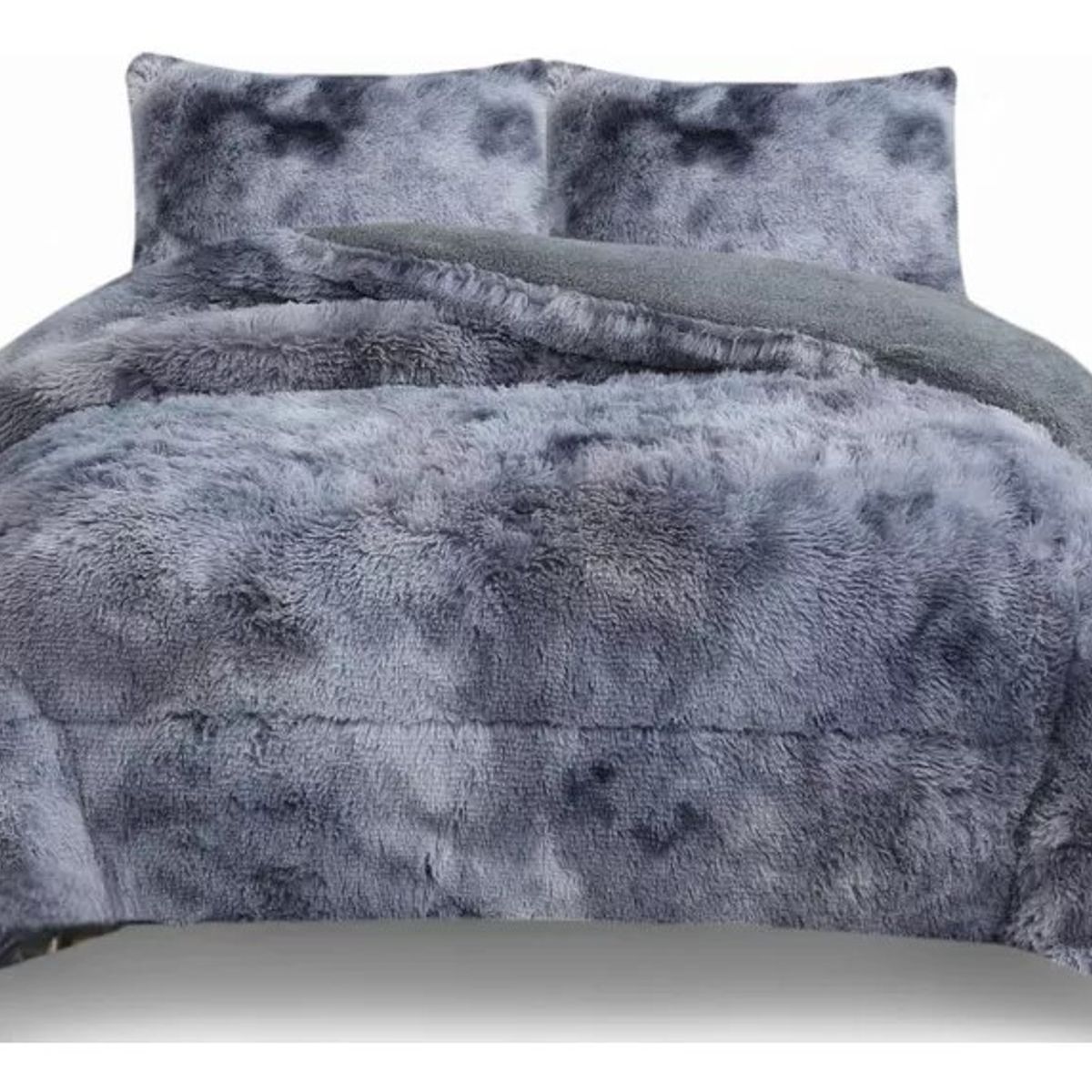 GENERICO - PLUMON O COBERTOR PELUDO CON CHIPORRO COLOR JASPEADO KING  TF