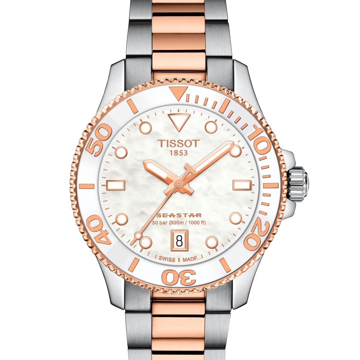 TISSOT - Reloj Tissot Seastar 1000 Bicolor Oro Rosa
