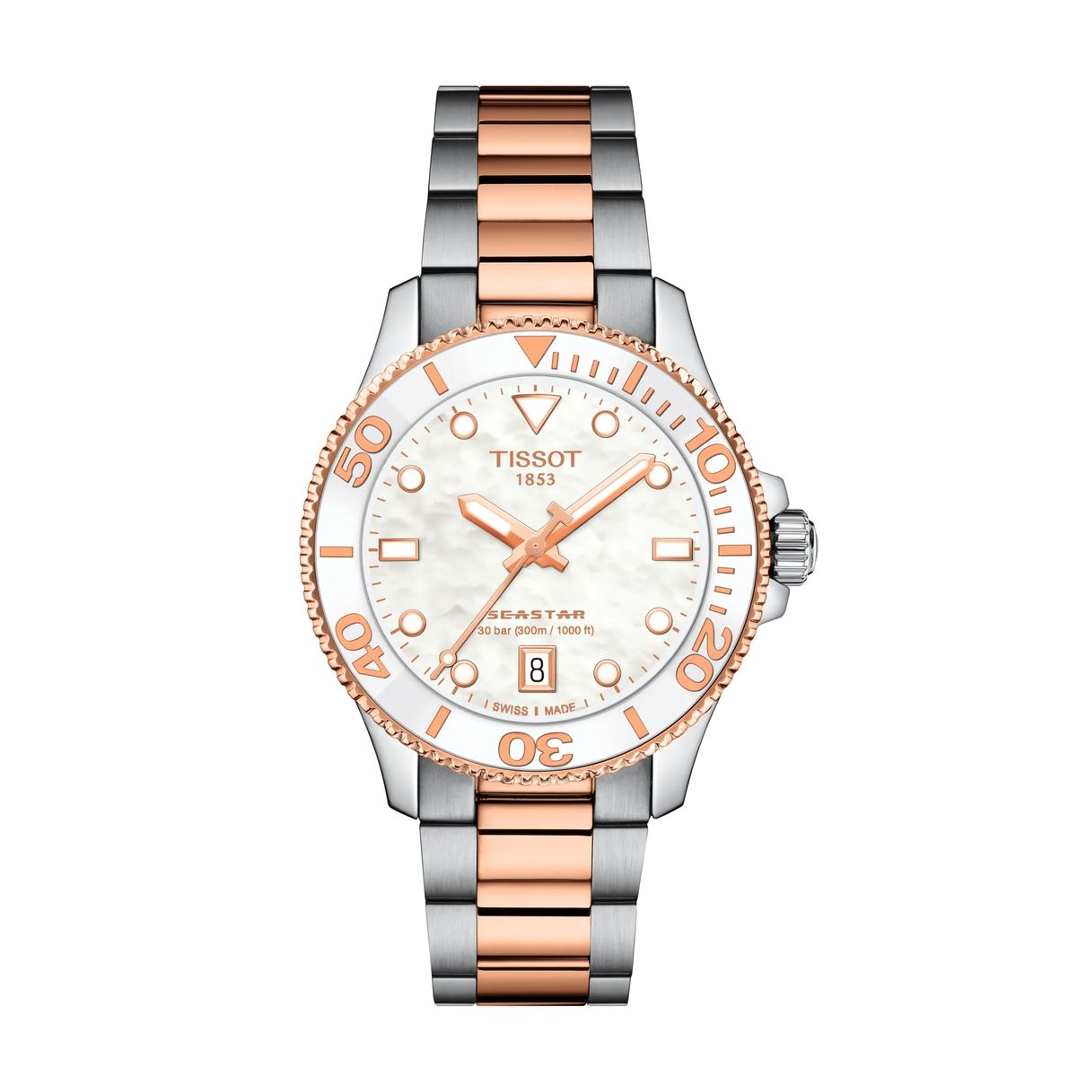 TISSOT - Reloj Tissot Seastar 1000 Bicolor Oro Rosa