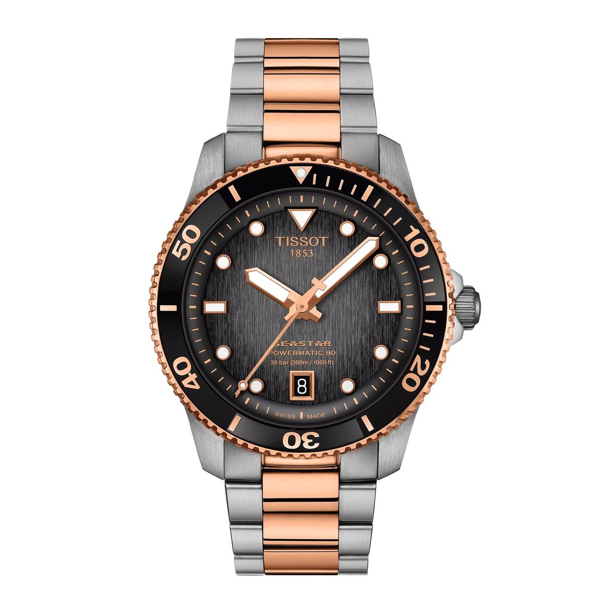 TISSOT - Reloj Tissot Seastar 1000 Bicolor Grafito 40MM