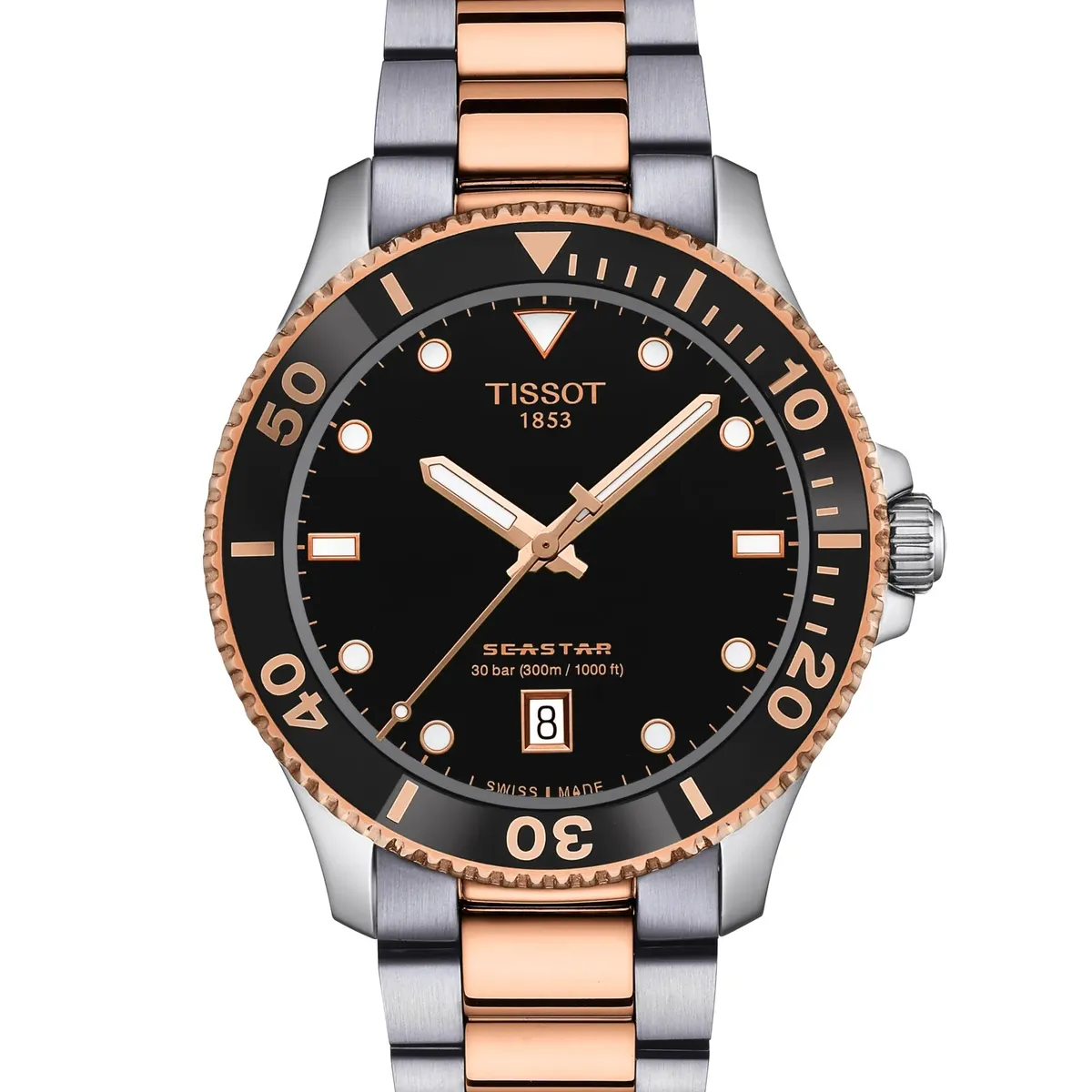 TISSOT - Reloj Tissot Seastar 1000 Bicolor Oro Rosa 40MM