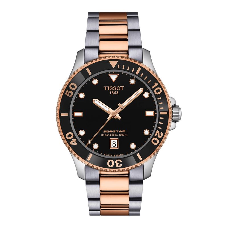 TISSOT - Reloj Tissot Seastar 1000 Bicolor Oro Rosa 40MM