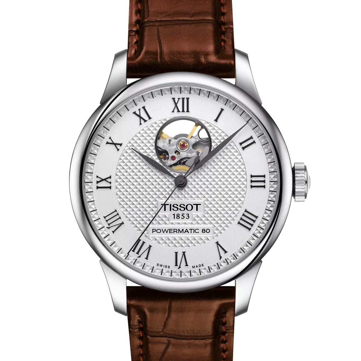 TISSOT - Reloj Tissot Le Locle Open Heart Cuero