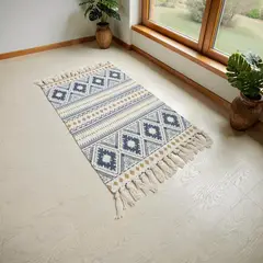GENERICO - Bajada De Cama Kilim 60cmx90cm Tejidas Algodon Etnico - Multicolor - 90 cm
