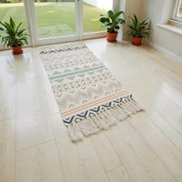 Bajada De Cama Kilim 60cmx90cm Tejidas Algodon Etnico - Multicolor - 90 cm