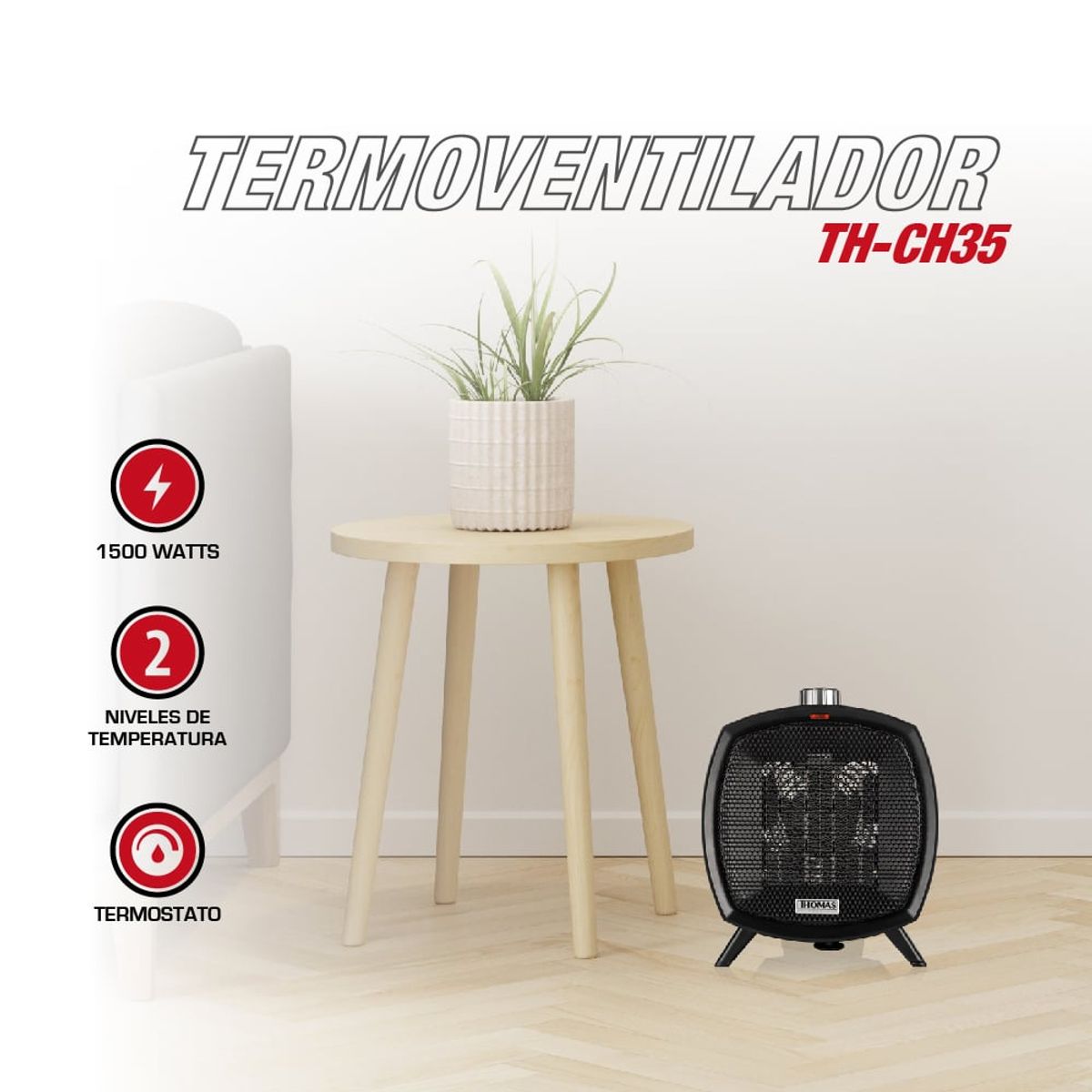 THOMAS - Termoventilador Cerámico Thomas TH-CH35