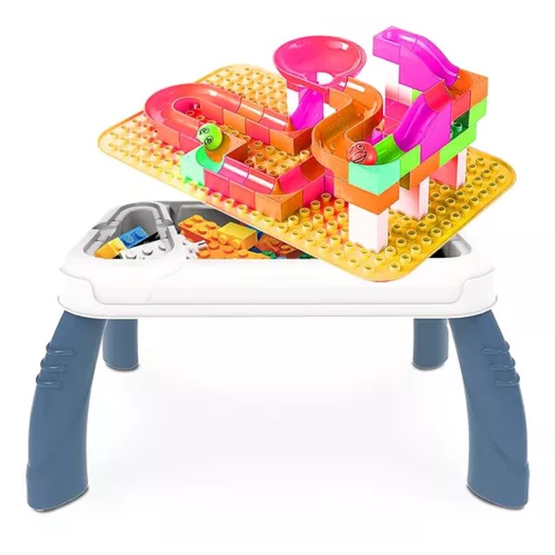 GENERICO - Mesa de bloques de construcción con 106 piezas multicolor