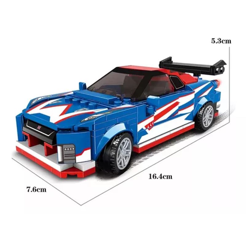 GENERICO - Juego de bloques armables auto carreras multicolor