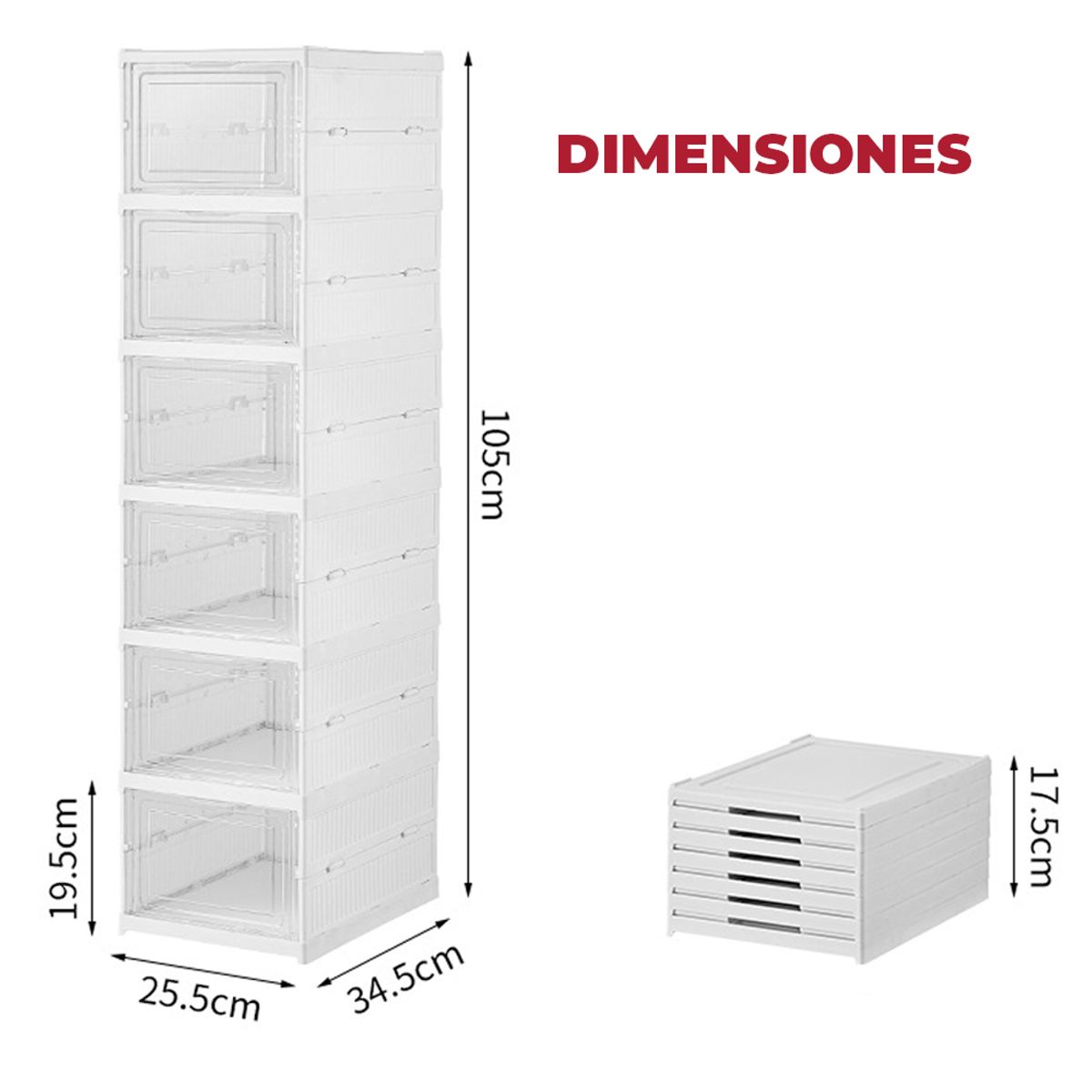 GENERICO - Zapatero Plegable Organizador De 6 Niveles Sin Instalación