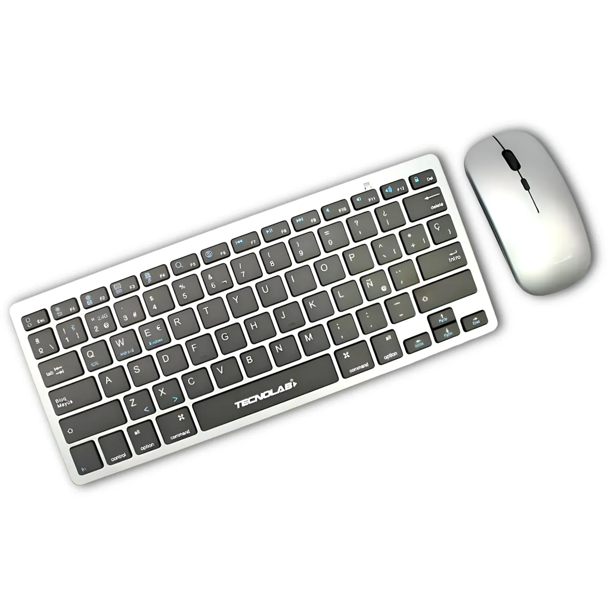 TECNOLAB - KIT Teclado y Mouse Inalámbrico Conexión Bluetooth + USB 2G