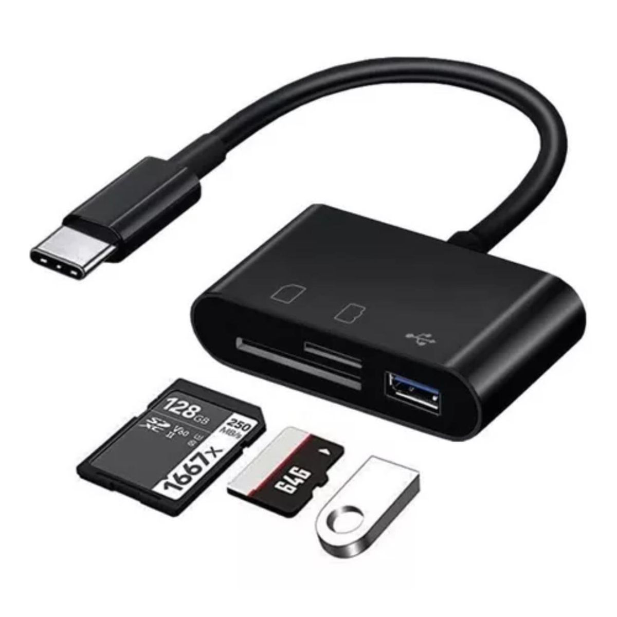 DM - Adaptador Otg Dm Tipo C A Usb - Sd Celular Y Pc