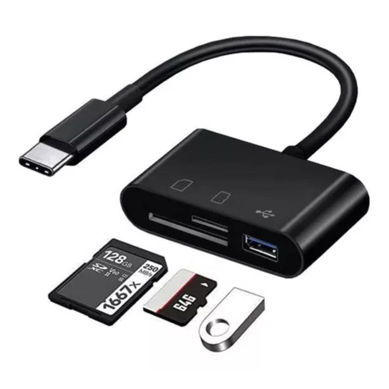 DM - Adaptador Otg Dm Tipo C A Usb - Sd Celular Y Pc
