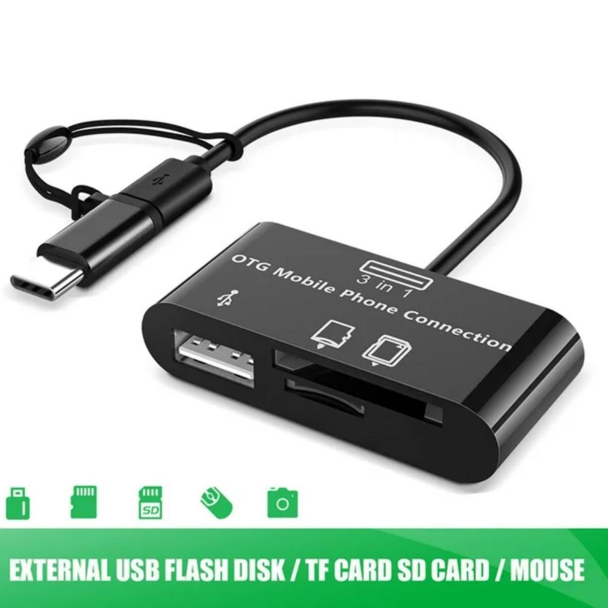 DM - Adaptador Otg Dm Tipo C A Usb - Sd Celular Y Pc
