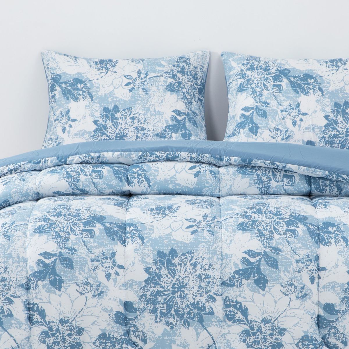 DIB - Plumon Reversible 2 Plazas  Flores Azul