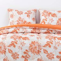 Plumon Reversible 2 Plazas Flores Terracota