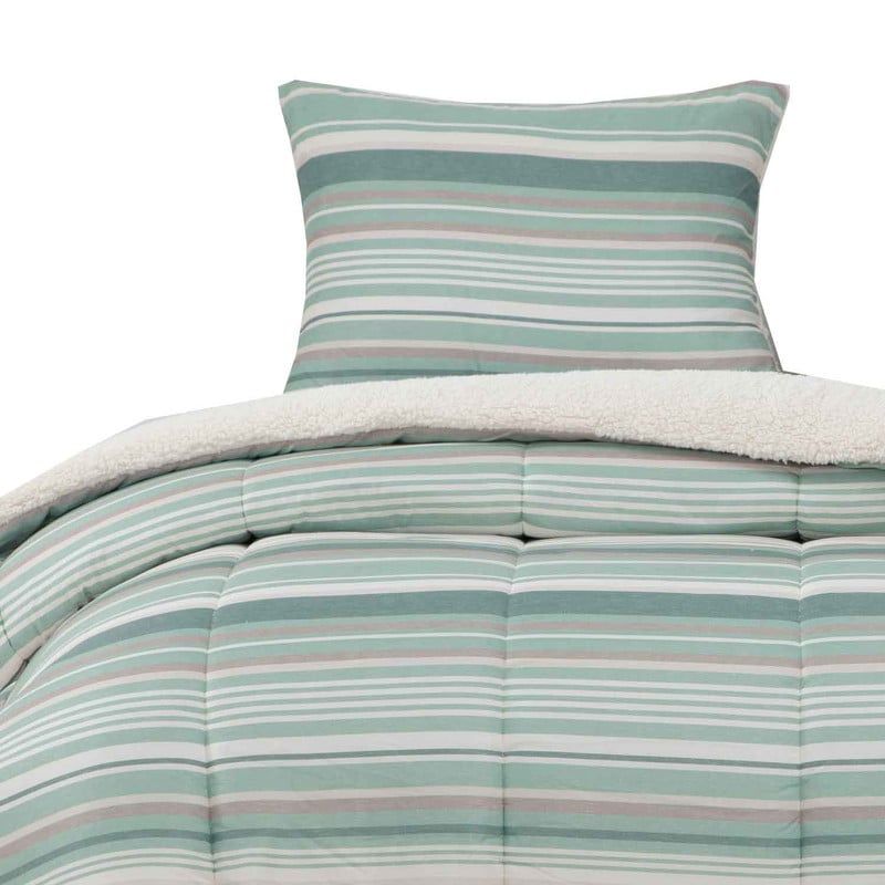 DIB - Plumon  Reversible Sherpa 15 Plaza Lineas Verde