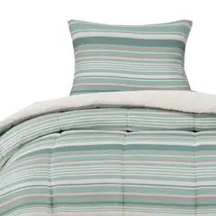 DIB - Plumon Reversible Sherpa 15 Plaza Lineas Verde