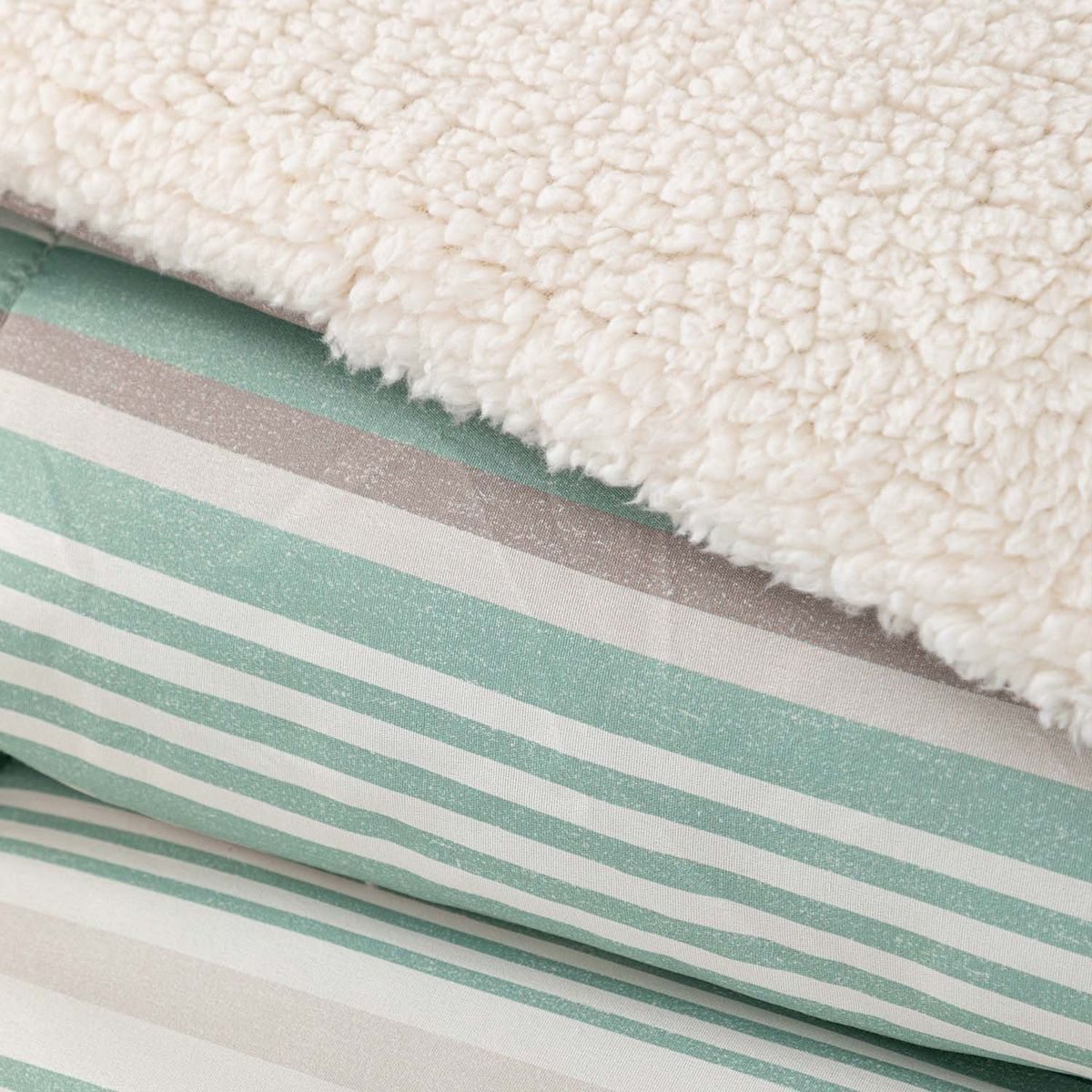 DIB - Plumon  Reversible Sherpa 1.5 Plaza Lineas Verde