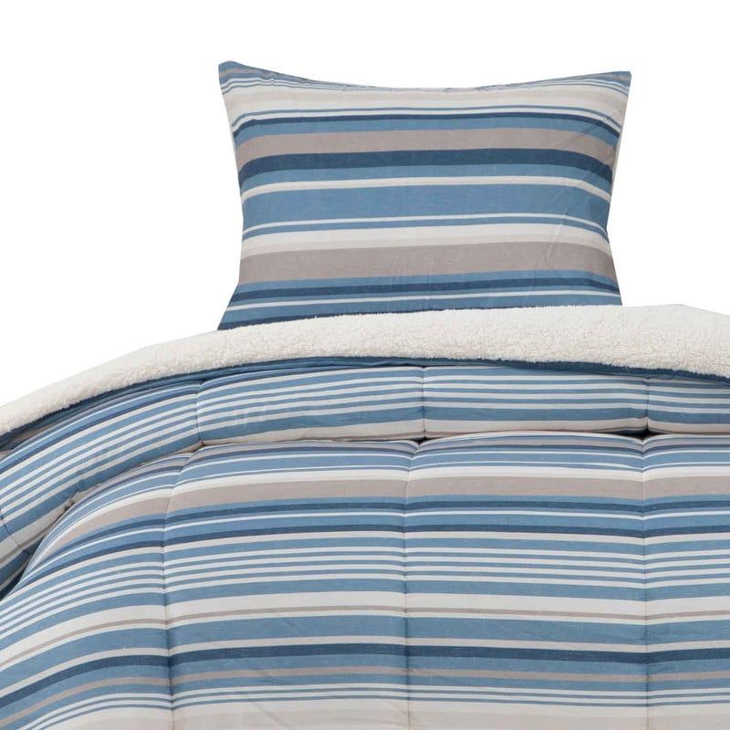 DIB - Plumon  Reversible Sherpa 15 Plaza Lineas Azul