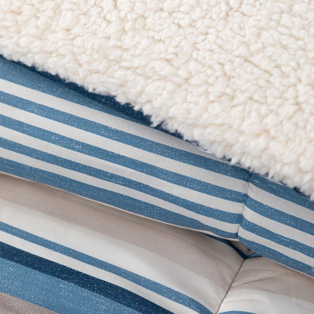 DIB - Plumon  Reversible Sherpa 1.5 Plaza Lineas Azul
