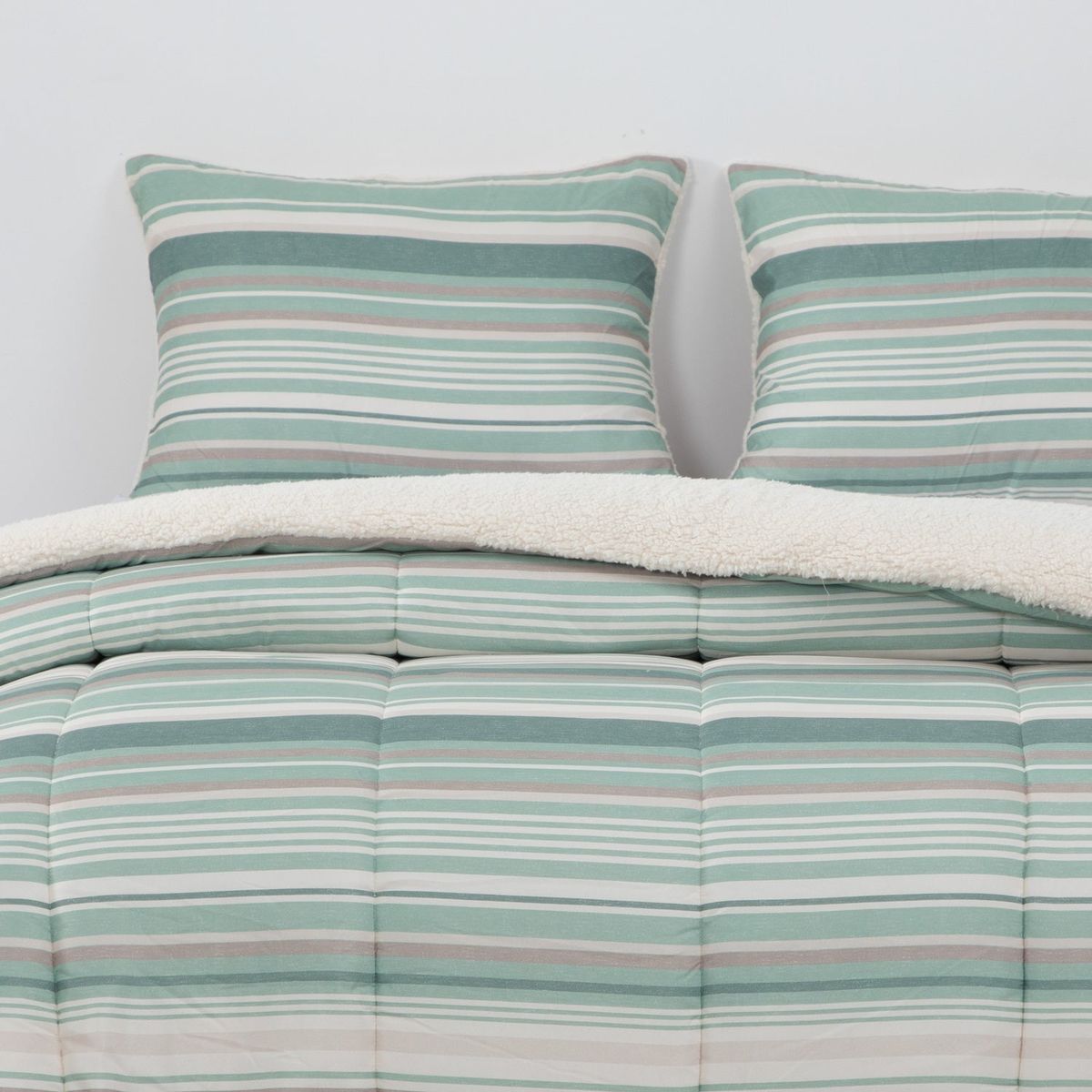 DIB - Plumon  Reversible Sherpa 2 Plazas Lineas Verde