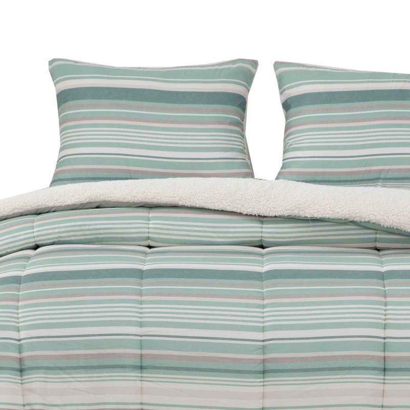 DIB - Plumon  Reversible Sherpa 2 Plazas Lineas Verde