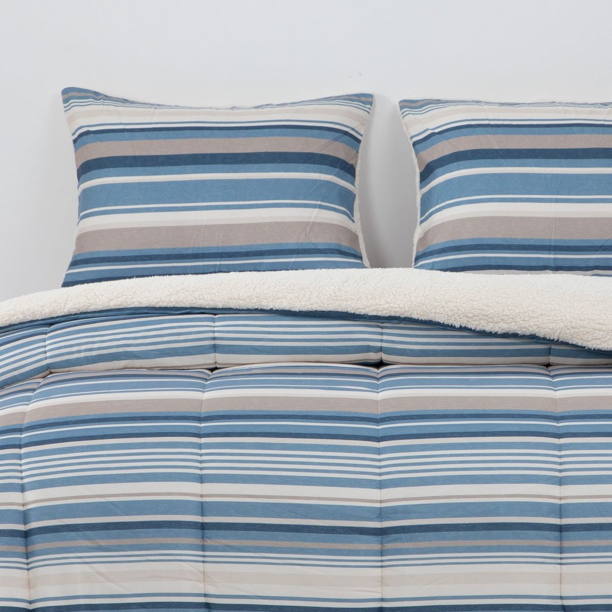 DIB - Plumon  Reversible Sherpa 2 Plazas Lineas Azul