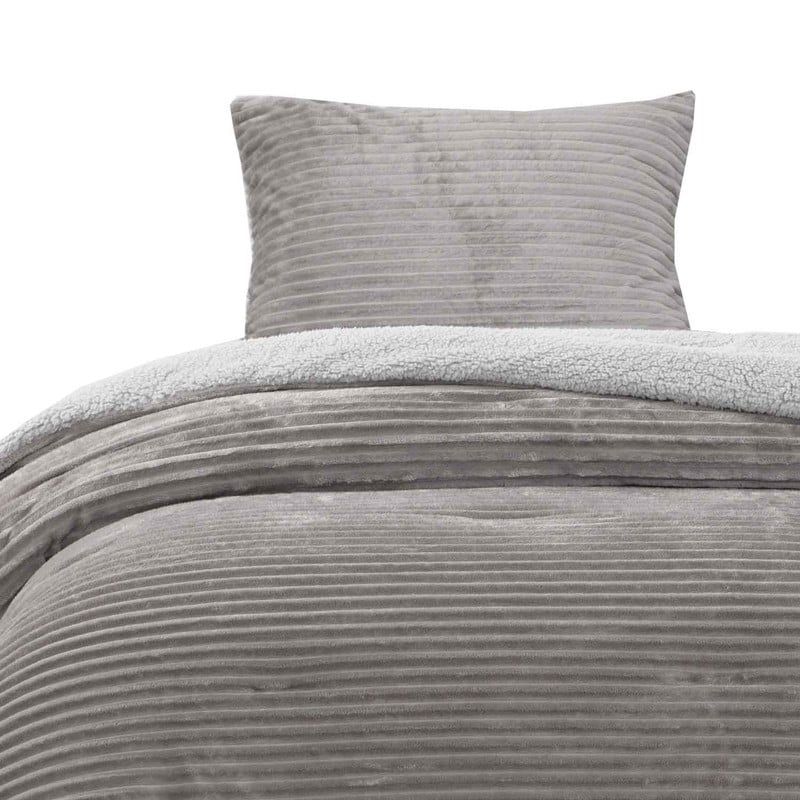 DIB - Cobertor  Reversible Sherpa 15 Plaza Cotelón Gris
