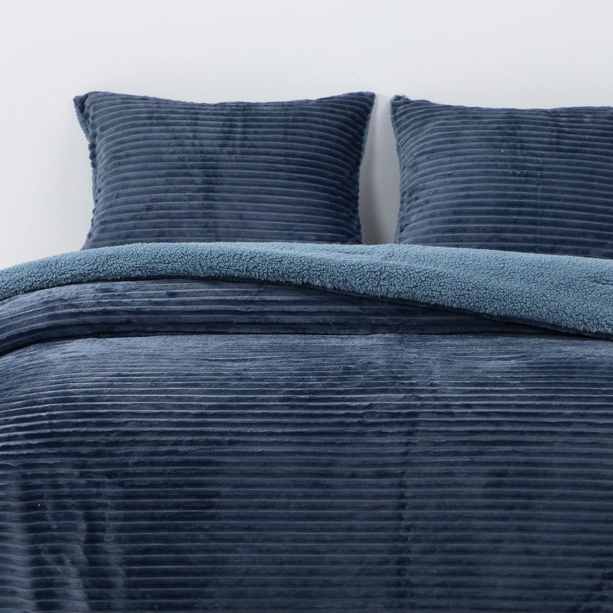 DIB - Cobertor  Reversible Sherpa 2 Plazas Cotelón Azul