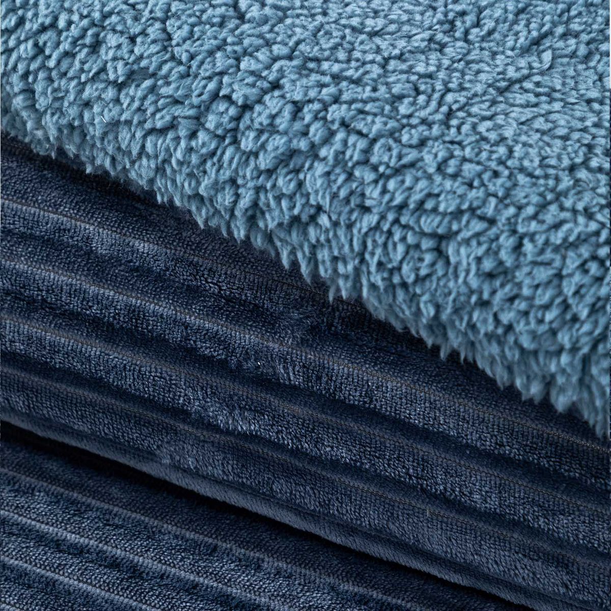 DIB - Cobertor  Reversible Sherpa 2 Plazas Cotelón Azul