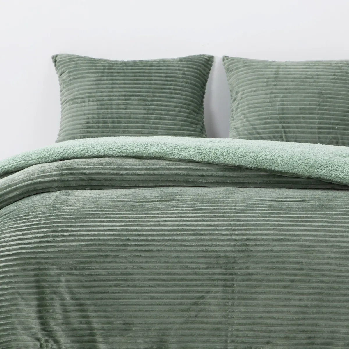 DIB - Cobertor  Reversible Sherpa 2 Plazas Cotelón Verde