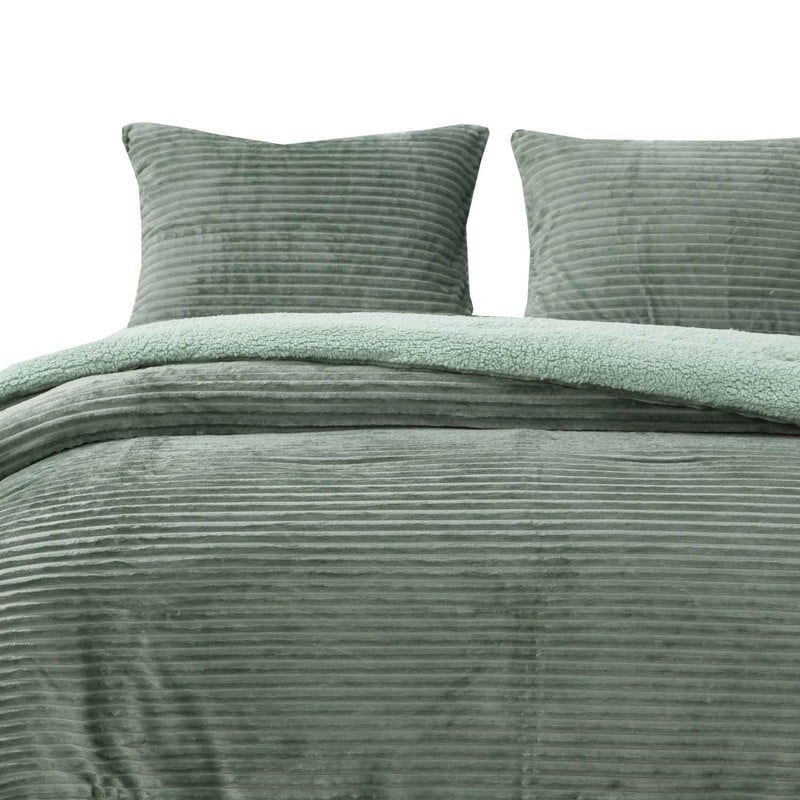 DIB - Cobertor  Reversible Sherpa 2 Plazas Cotelón Verde