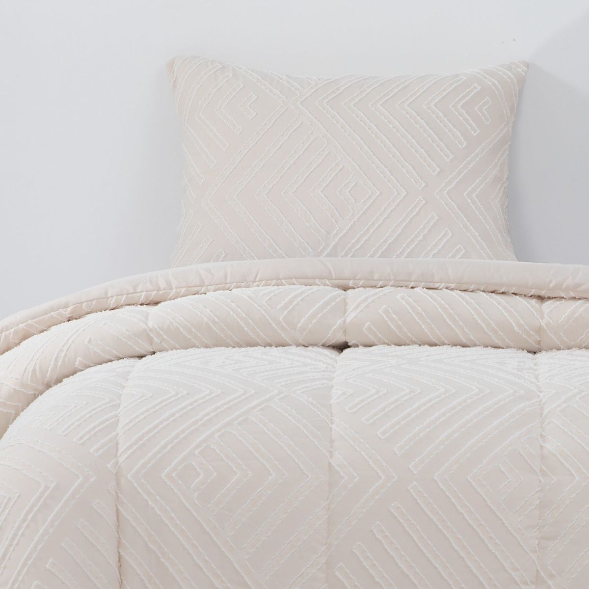 HEBRA - Plumon Jacquard 1.5 Plaza Flechas Beige