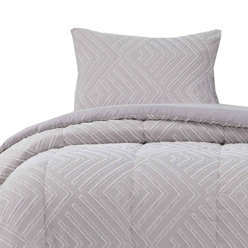HEBRA - Plumon Jacquard 15 Plaza Flechas Gris