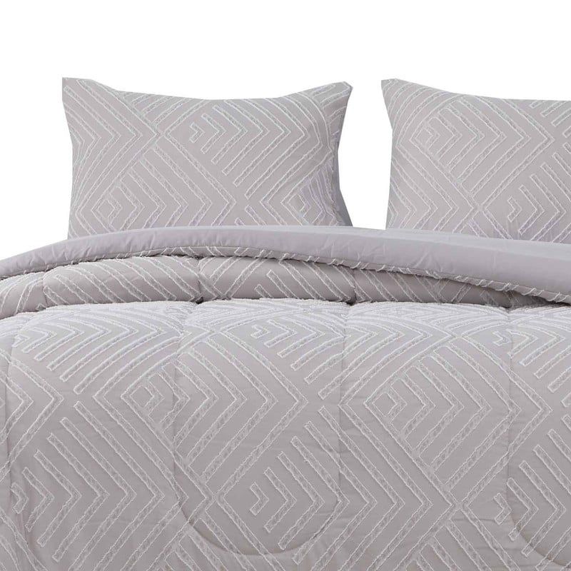 HEBRA - Plumon Jacquard 2 Plazas Flechas Gris