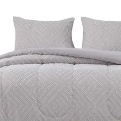HEBRA - Plumon Jacquard 2 Plazas Flechas Gris