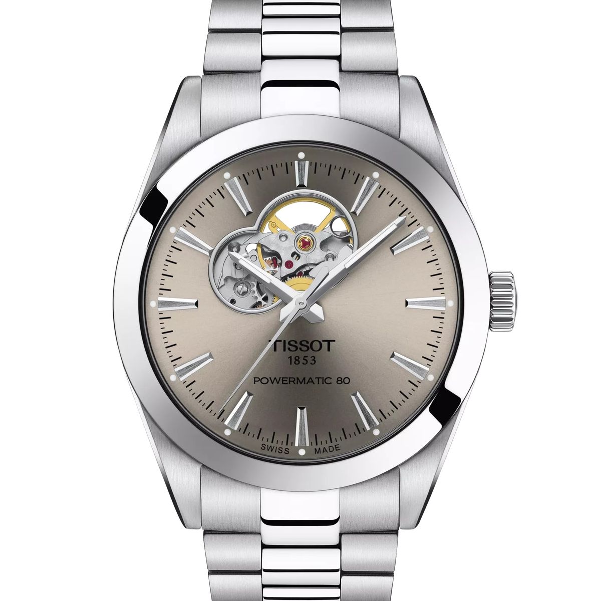 TISSOT - Reloj Tissot Gentleman Open Heart Grafito