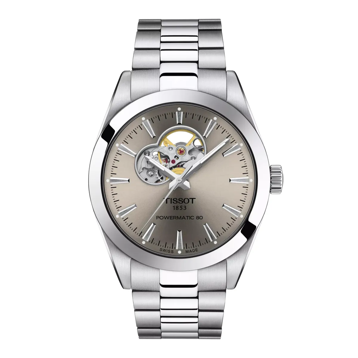 TISSOT - Reloj Tissot Gentleman Open Heart Grafito