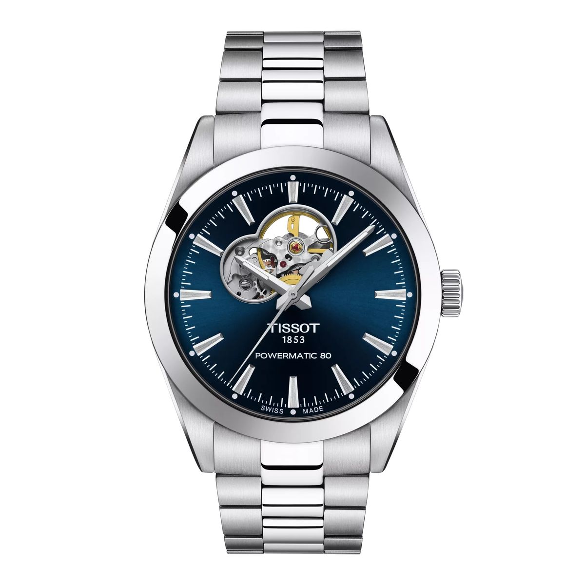 TISSOT - Reloj Tissot Gentleman Open Heart Acero Azul